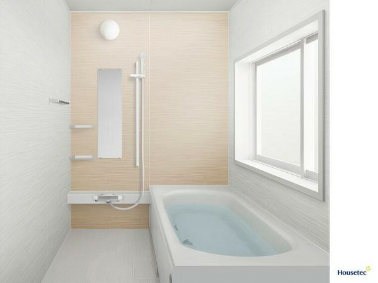 浴室 【ユニットバス】浴室はハウステック製の新品のユニットバスに交換します。足を伸ばせる1坪サイズの広々とした浴槽で、1日の疲れをゆっくり癒すことができますよ。