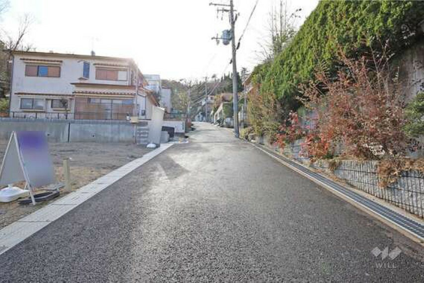 現況写真 物件の西側前面道路（北側から）［2024年1月21日撮影］