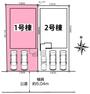 区画図 敷地面積:123.29平米　お車2台駐車可能です（車種による）