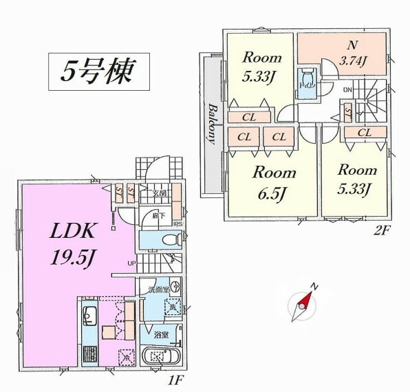 現況外観写真 5号棟間取り