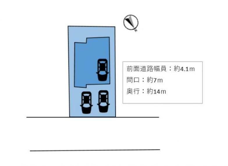 区画図 区画図です。車庫1台を含めて車3台駐車可能です・