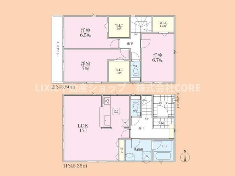 全居室6帖以上、WIC付で広々暮らせる住まいです！