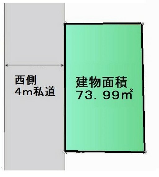 区画図 ■前面道路は西側4m私道、間口約7.8m