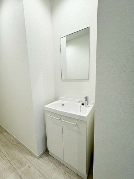 1階にも手洗い場を設けているので、ただいまからの手洗い習慣をつけられます。