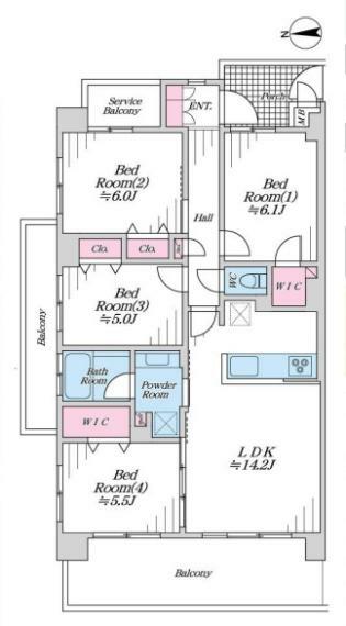 間取り図 【間取り】・80.81平米4LDK＋WIC