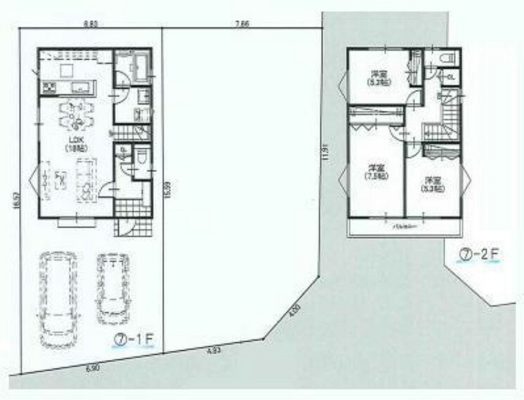 参考プラン間取り図 建物面積:87.48平方メートル 建物価格:1.500万円 ※間取りは参考プランです。お好みの間取り・内装・カラーで建物を建築できます。