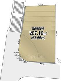 区画図　敷地面積207.16平米（約62.66坪）　※実測図ではございません