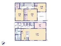 広いLDK17帖はご家族の共有スペース。 2階3部屋もゆとりある間取りでご家族それぞれのお部屋にも最適です。