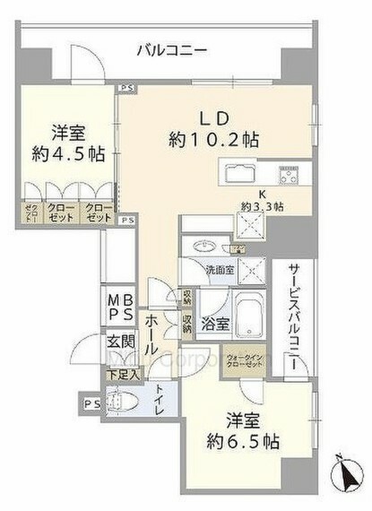 間取り図 54.40平米　2LDK