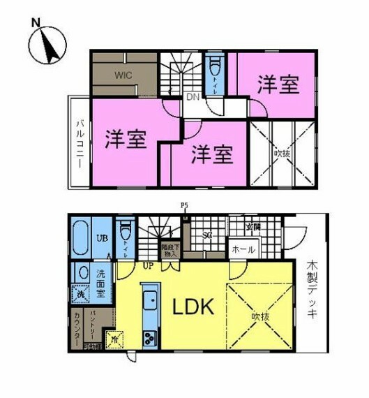 間取り図 3LDKの魅力的な間取り！LDKはゆったりとした空間で、ご家族との団らん時間が、より一層充実したものになりますね！家族との仲が深まり、自然と笑顔が増えそうです！