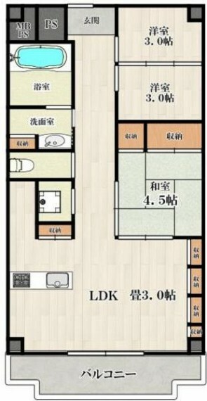 間取り図 間取り:3LDK