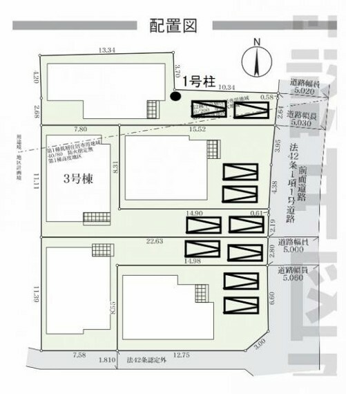 区画図 近隣にはスーパー、郵便局、銀行等生活関連施設がそろっております。