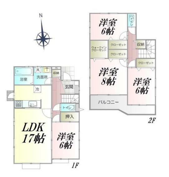 間取り図 日当たり・通風の良い角部屋です