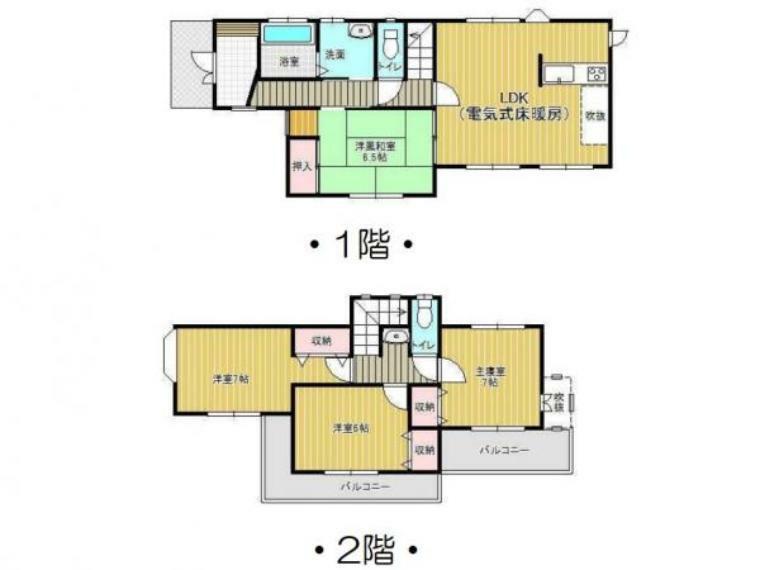 間取り図 全居室6帖以上のゆとりある間取り