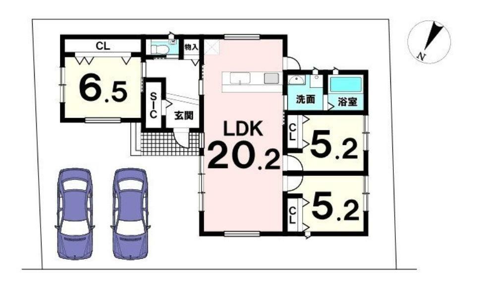 区画図 下記価格には、土地代は含まれておりません。設計・外構工事費用などが含まれる本体価格（税込み）です。