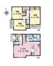 間取り図 ■建物面積:75.55平米の2階建て3LDK新築戸建