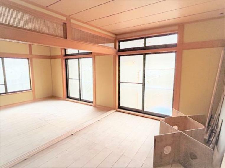 【リフォーム中】1階西側の和室は畳の表替え、障子や襖の張替えなど内装工事をメインに行います。