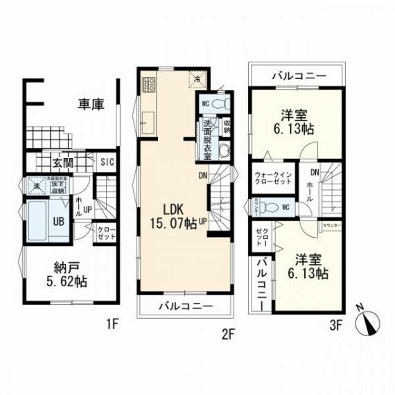 間取り図 4号棟間取図　2LDK＋S