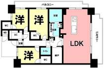 3LDK＋納戸、WIC3カ所、SIC、北東角部屋、桜島眺望可能【専有面積90.50m2】