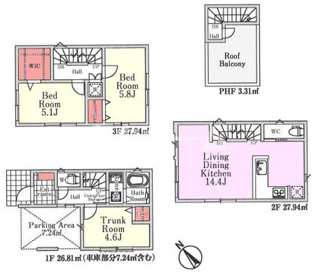 間取り図 1号棟間取り