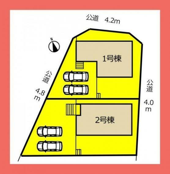 区画図 本物件は2号棟です。