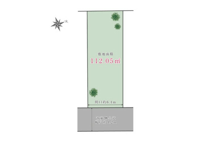 区画図 前面道路が広いので大きいお車でも駐車可能でございます！