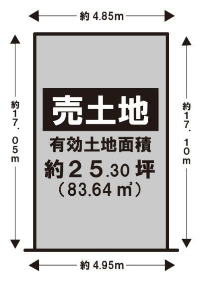 土地図面 2号地　有効土地面積83.64平米　2300万円