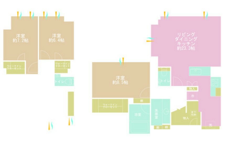 間取り図 3LDK、専有面積117.31m2