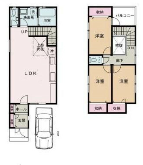 参考プラン間取り図 参考プラン図　建物価格1,300万円（税込） 延床面積　約25.5坪