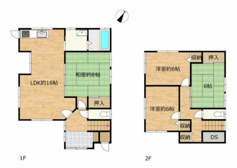 間取り図 【リフォーム後間取り図（予定）】4LDKの間取りで、1階にはLDKのほかにもう1部屋あります。トイレが2つあるのもうれしいポイントですね。