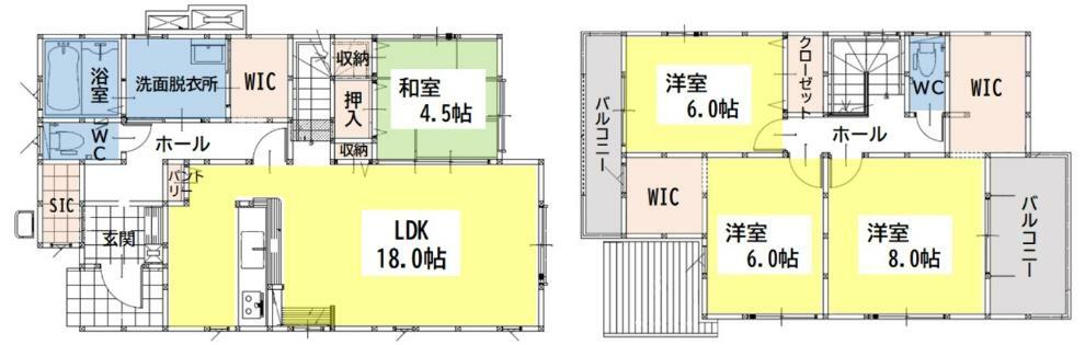 間取り図 4LDK、土地面積164.03平米、建物面積114.27平米