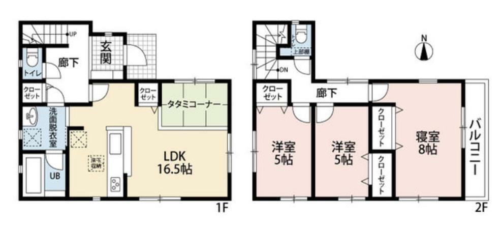 LDKは16.5帖とタタミコーナーあり。2階居室は全部屋南向きの窓があり明るいです＾＾
