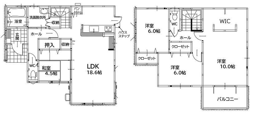 間取り図 4LDK、土地面積169.81平米、建物面積113.44平米