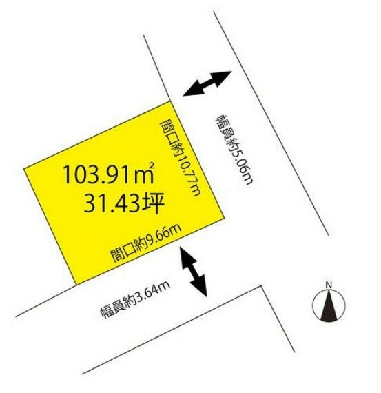 土地図面 103.91m2　31.43坪