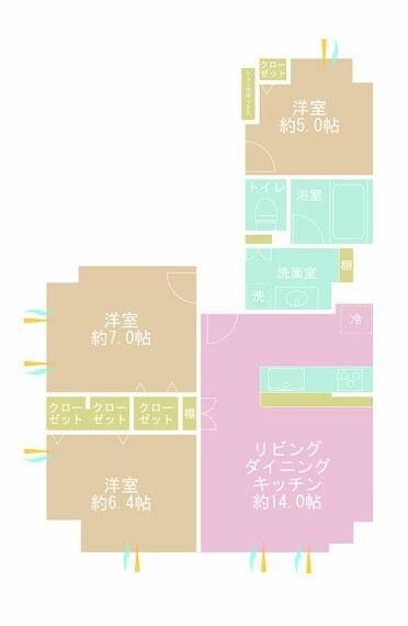 間取り図 3LDK、専有面積72.99m2、バルコニー面積10.25m2