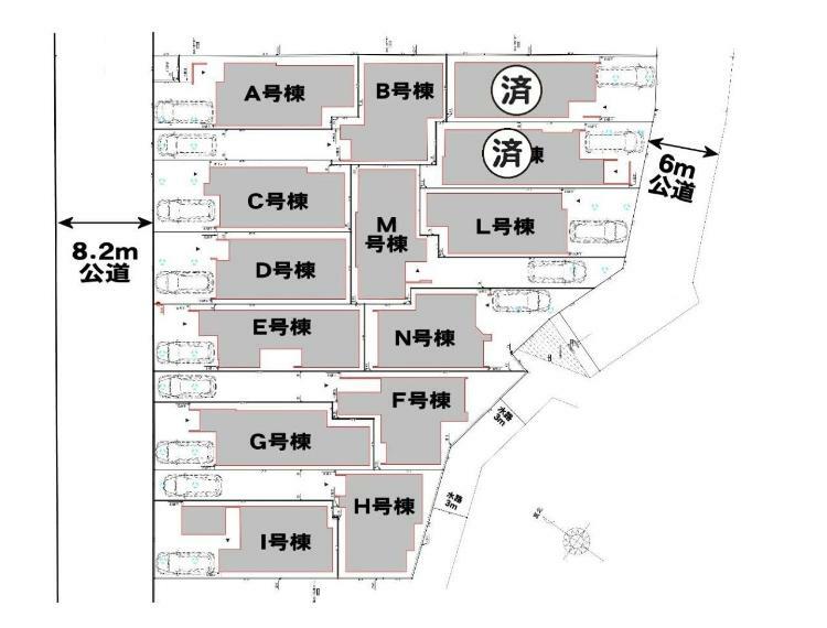 区画図 H号棟になります。　