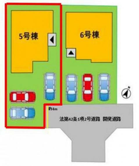 区画図 敷地内に3台駐車可能です。