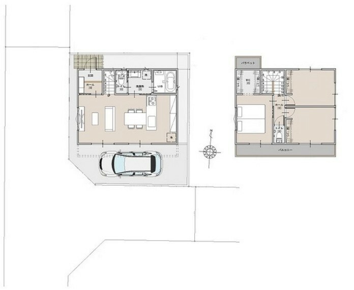 間取り図・図面 建物プラン例は一例となります。プランはお客様が自由に決定できます。