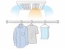 【設備画像:浴室換気乾燥暖房機】 換気・乾燥・暖房・涼風機能で、バスルームを最適な環境に調整できます。乾燥は衣類乾燥にもご活用いただけます。暖房は、冬場のヒートショック対策に効果的です。