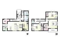 久喜市鷲宮（全10区画）G号棟　間取図 LDKは17.7帖の広々とした空間です。キッチンから水回りの動線もとれていて家事もしやすい間取りです。