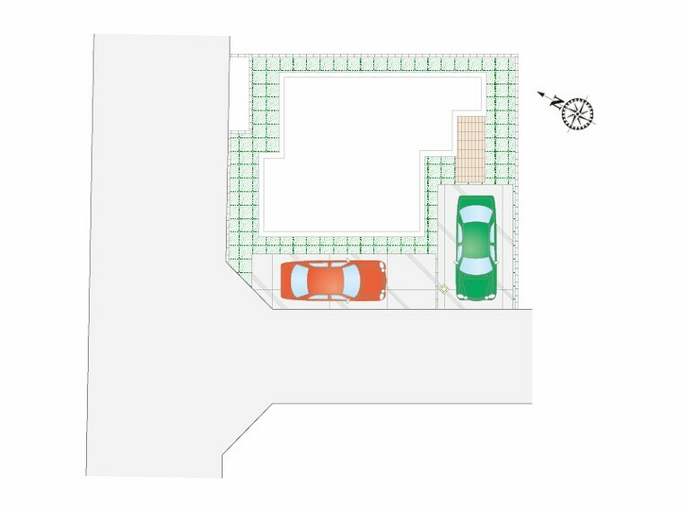区画図 A号棟　配置図　駐車2台可能