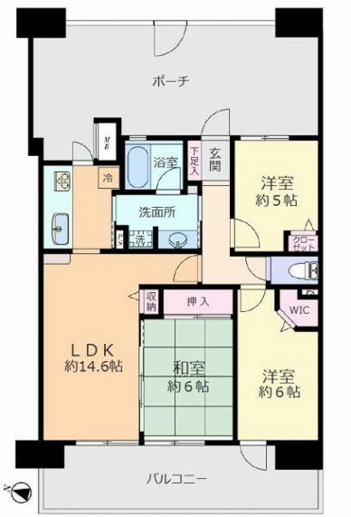 間取り図 ■陽当り・眺望・通風良好な7階部分の南西向き住戸