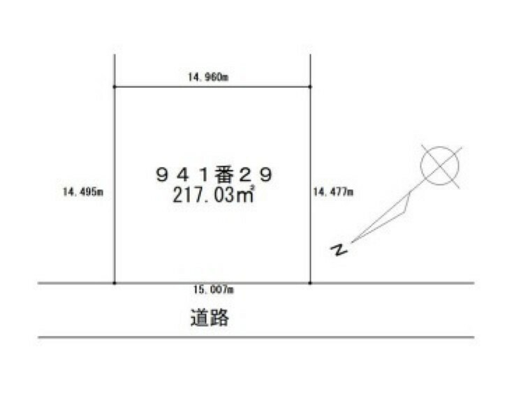 区画図 敷地約65坪、ライフライン引込済です！