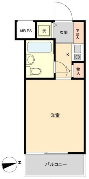 ライオンズマンション新横浜A館(1R) 1階の間取り