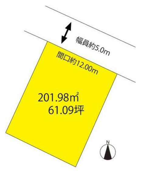 土地図面 201.98m2　61.09坪