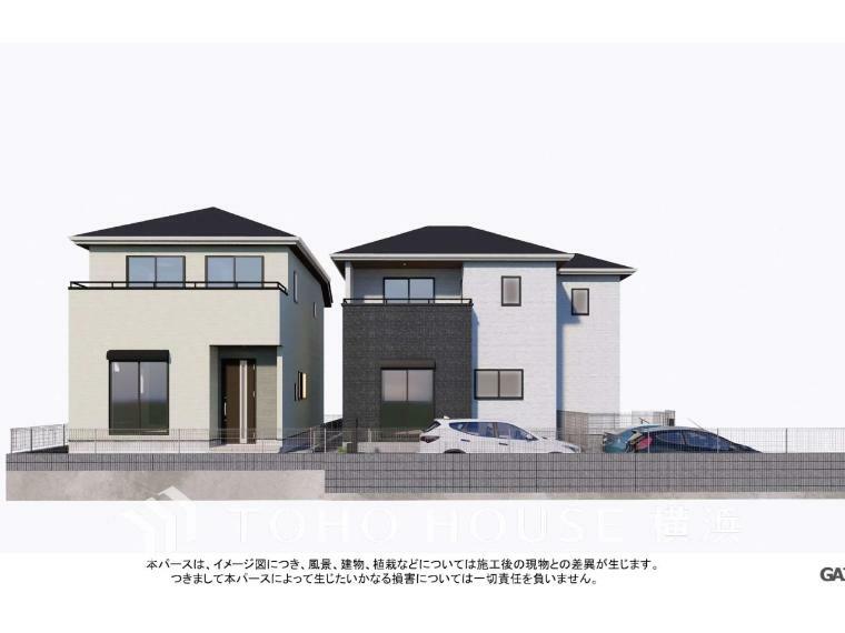 完成予想図(外観) 将来にわたって価値が継続する上質な佇まい。（パースはイメージのため実際と色柄が異なる場合があります）