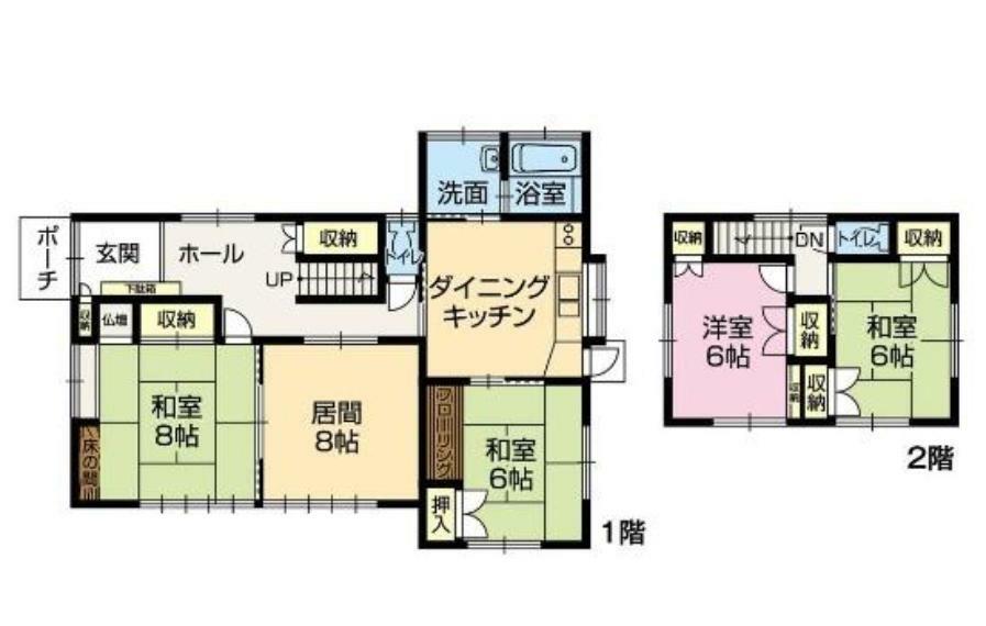 間取り図 和室が多くのんびり癒される間取り！