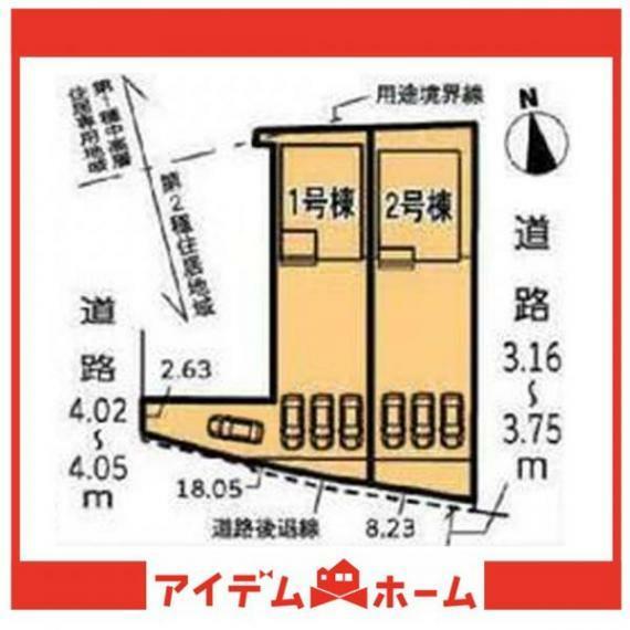 区画図 本物件は2号棟です