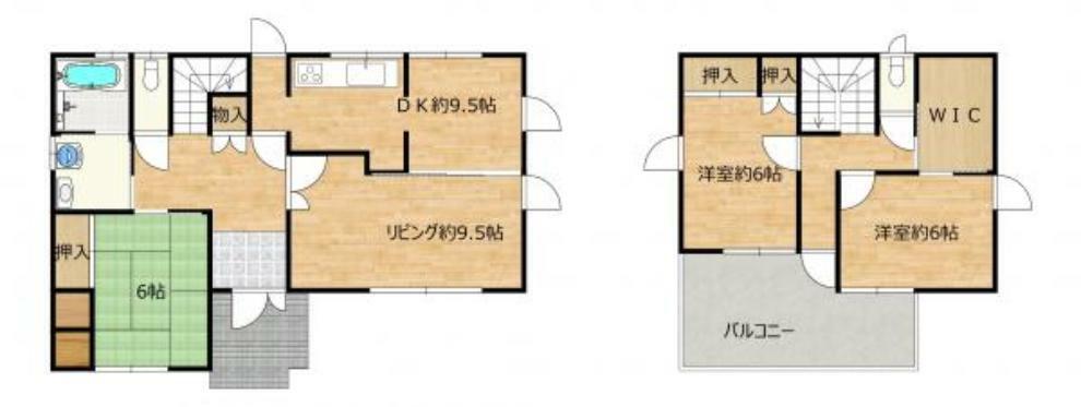 間取り図 【間取り図】3SLDKのお家です。各居室6帖以上、収納も付いていますので広々とお過ごしいただけます。