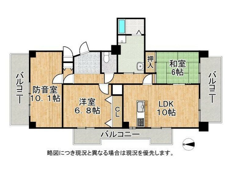 間取り図 3LDKの広々とした間取りです